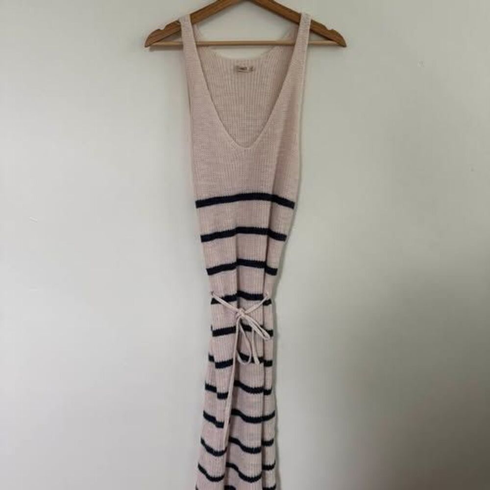 Faherty Out East Sweater Dress Wharf Stripe - medium